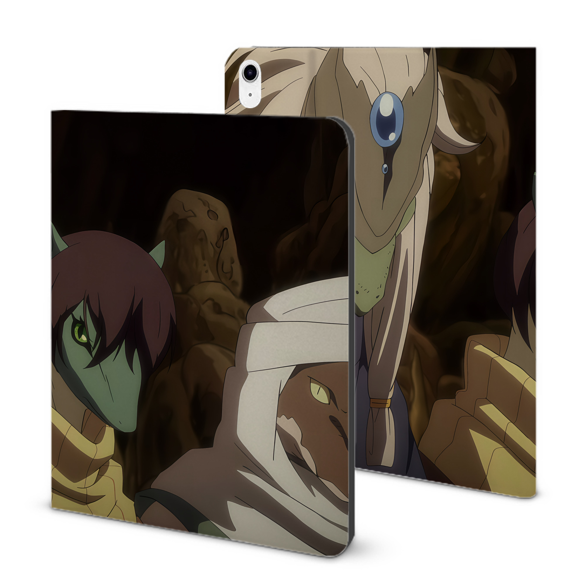 （画像用） 転スラ Regarding Reincarnated to Slime IPad ケース ブック型 PUレザー TPU 耐衝撃 軽量 薄型 ペン収納なし 全面保護 IPad 各モデル対応